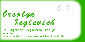 orsolya keglevich business card